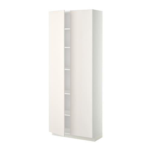 МЕТОД Высок шкаф с полками - белый, Веддинге белый, 80x37x200 см МЕТОД Высок шкаф с полками - белый, Веддинге белый, 80x37x200 см