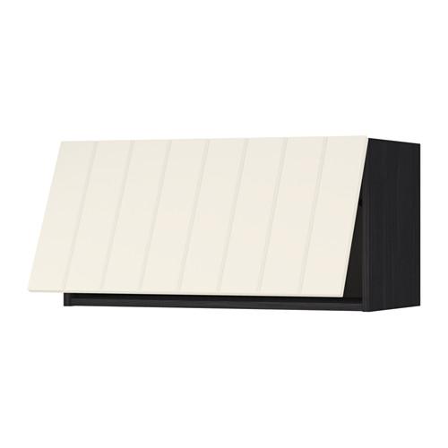 МЕТОД Горизонтальный навесной шкаф - под дерево черный, Хитарп белый с оттенком, 80x40 см
