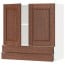 МЕТОД / МАКСИМЕРА Навесной шкаф/2дверцы/2ящика - белый, Филипстад коричневый, 80x80 см