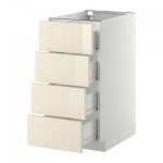 МЕТОД / ФОРВАРА Напольн шкаф 4 фронт панели/4 ящика - 40x60 см, Рингульт глянцевый кремовый, белый МЕТОД / ФОРВАРА Напольн шкаф 4 фронт панели/4 ящика - 40x60 см, Рингульт глянцевый кремовый, белый