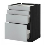 МЕТОД / ФОРВАРА Напольн шкаф 4 фронт панели/4 ящика - 60x60 см, Веддинге серый, под дерево черный МЕТОД / ФОРВАРА Напольн шкаф 4 фронт панели/4 ящика - 60x60 см, Веддинге серый, под дерево черный