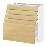 МЕТОД / МАКСИМЕРА Напольный шкаф с 5 ящиками - 80x37 см, Тингсрид под березу, белый МЕТОД / МАКСИМЕРА Напольный шкаф с 5 ящиками - 80x37 см, Тингсрид под березу, белый