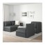 VALLENTUNA модульный угловой диван, 3-местный с отделением для хранения/Хилларед темно-серый