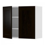 ФАКТУМ Навесной шкаф с 2 дверями - Рамшё черно-коричневый, 80x70 см