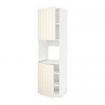 МЕТОД Высок шкаф д/духовки/2дверцы/полки - белый, Хитарп белый с оттенком, 60x60x220 см