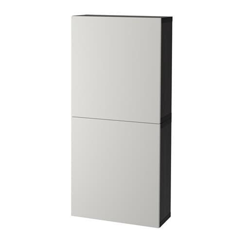 БЕСТО Навесной шкаф с 2 дверями - черно-коричневый/Лаппвикен светло-серый БЕСТО Навесной шкаф с 2 дверями - черно-коричневый/Лаппвикен светло-серый