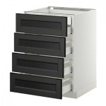 МЕТОД / МАКСИМЕРА Нплн шк 4фрнт/2нзк/3срд ящ - 60x60 см, Лаксарби черно-коричневый, белый МЕТОД / МАКСИМЕРА Нплн шк 4фрнт/2нзк/3срд ящ - 60x60 см, Лаксарби черно-коричневый, белый