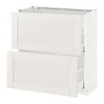 МЕТОД / МАКСИМЕРА Напольный шкаф с 2 ящиками - белый, Сэведаль белый, 80x37 см