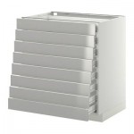 МЕТОД / ФОРВАРА Наполн шкаф 8 фронт/8 низк ящиков - 80x60 см, Гревста нержавеющ сталь, белый МЕТОД / ФОРВАРА Наполн шкаф 8 фронт/8 низк ящиков - 80x60 см, Гревста нержавеющ сталь, белый