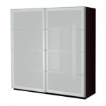 ПАКС Гардероб с раздвижными дверьми - матовое стекло, 200x66x201 см
