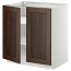 МЕТОД Напол шкаф с полками/2двери - белый, Эдсерум под дерево коричневый, 80x60 см