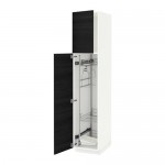 МЕТОД Выс шк с отд д/акс д/убрк - белый, Тингсрид под дерево черный, 40x60x200 см МЕТОД Выс шк с отд д/акс д/убрк - белый, Тингсрид под дерево черный, 40x60x200 см