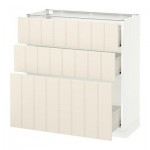 МЕТОД / ФОРВАРА Напольный шкаф с 3 ящиками - 80x37 см, Хитарп белый с оттенком, белый МЕТОД / ФОРВАРА Напольный шкаф с 3 ящиками - 80x37 см, Хитарп белый с оттенком, белый