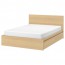 МАЛЬМ Высокий каркас кровати/4 ящика - 160x200 см, -, дубовый шпон, беленый