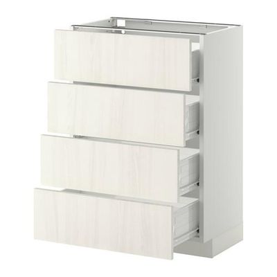 МЕТОД / ФОРВАРА Напольн шкаф 4 фронт панели/4 ящика - 60x37 см, Росдаль белый ясень, белый МЕТОД / ФОРВАРА Напольн шкаф 4 фронт панели/4 ящика - 60x37 см, Росдаль белый ясень, белый