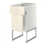 МЕТОД / МАКСИМЕРА Напольный шкаф с ящиком/дверью - 40x60x60 см, Рингульт глянцевый кремовый, белый