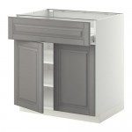 МЕТОД / ФОРВАРА Напол шкаф/полки/ящик/2двери - белый, Будбин серый МЕТОД / ФОРВАРА Напол шкаф/полки/ящик/2двери - белый, Будбин серый