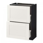 МЕТОД / ФОРВАРА Напольный шкаф с 2 ящиками - 60x37 см, Сэведаль белый, под дерево черный МЕТОД / ФОРВАРА Напольный шкаф с 2 ящиками - 60x37 см, Сэведаль белый, под дерево черный