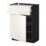 МЕТОД / ФОРВАРА Напольн шкаф двр/фр пнл/плк/2низ ящ - под дерево черный, Веддинге белый, 60x37 см МЕТОД / ФОРВАРА Напольн шкаф двр/фр пнл/плк/2низ ящ - под дерево черный, Веддинге белый, 60x37 см