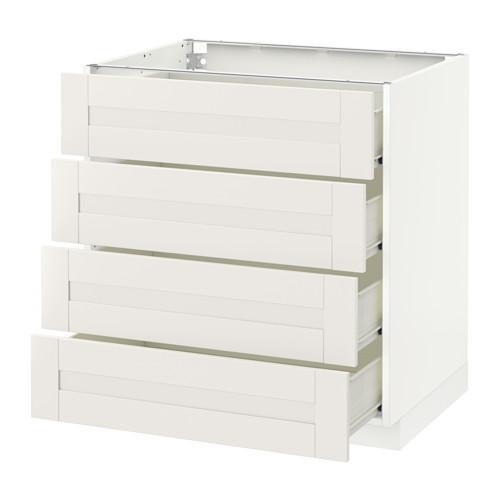 МЕТОД / ФОРВАРА Напольн шкаф 4 фронт панели/4 ящика - белый, Сэведаль белый, 80x60 см МЕТОД / ФОРВАРА Напольн шкаф 4 фронт панели/4 ящика - белый, Сэведаль белый, 80x60 см