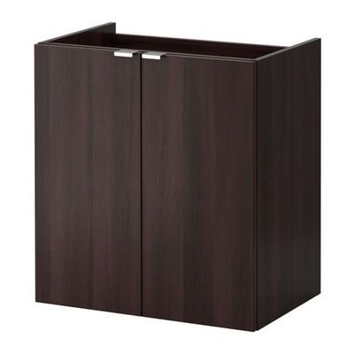 ЛИЛЛОНГЕН Шкаф под раковину с 2 дврц - черно-коричневый, 60x38x64 см