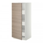 МЕТОД / ФОРВАРА Высокий шкаф с ящиками - Брокхульт под грецкий орех светло-серый, белый МЕТОД / ФОРВАРА Высокий шкаф с ящиками - Брокхульт под грецкий орех светло-серый, белый