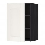 METOD шкаф навесной с полкой черный/Сэведаль белый 40x60 см