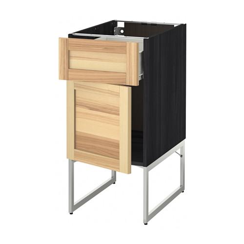 МЕТОД / ФОРВАРА Напольный шкаф с ящиком/дверью - под дерево черный, Торхэмн естественный ясень, 40x60x60 см МЕТОД / ФОРВАРА Напольный шкаф с ящиком/дверью - под дерево черный, Торхэмн естественный ясень, 40x60x60 см
