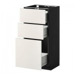 МЕТОД / ФОРВАРА Напольный шкаф с 3 ящиками - 40x37 см, Веддинге белый, под дерево черный МЕТОД / ФОРВАРА Напольный шкаф с 3 ящиками - 40x37 см, Веддинге белый, под дерево черный