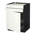 МЕТОД / ФОРВАРА Напольн шкаф/дверца/2ящ/првл крзн - 60x60 см, Росдаль белый ясень, под дерево черный