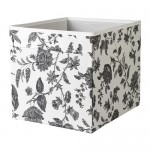 DRÖNA коробка с цветочным орнаментом черный/белый