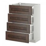 МЕТОД / ФОРВАРА Напольн шкаф 4 фронт панели/4 ящика - 60x37 см, Эдсерум под дерево коричневый, белый МЕТОД / ФОРВАРА Напольн шкаф 4 фронт панели/4 ящика - 60x37 см, Эдсерум под дерево коричневый, белый