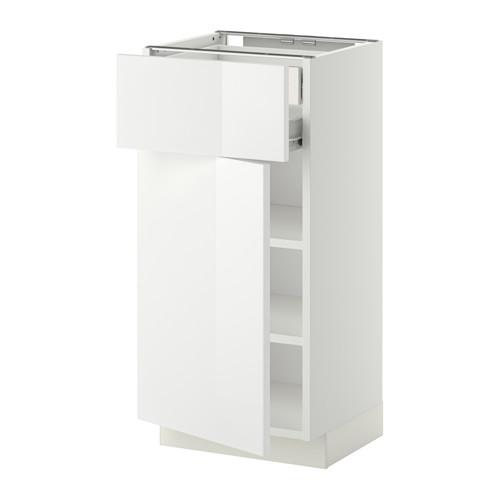 МЕТОД / ФОРВАРА Напольн шкаф двр/фр пнл/плк/2низ ящ - белый, Рингульт глянцевый белый, 40x37 см МЕТОД / ФОРВАРА Напольн шкаф двр/фр пнл/плк/2низ ящ - белый, Рингульт глянцевый белый, 40x37 см