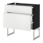 МЕТОД / ФОРВАРА Наполн шк 2 фрнт/3 средн ящ - 80x37x60 см, Нодста белый/алюминий, под дерево черный МЕТОД / ФОРВАРА Наполн шк 2 фрнт/3 средн ящ - 80x37x60 см, Нодста белый/алюминий, под дерево черный