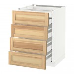 МЕТОД / МАКСИМЕРА Нплн шк 4фрнт/2нзк/3срд ящ - белый, Торхэмн естественный ясень, 60x60 см МЕТОД / МАКСИМЕРА Нплн шк 4фрнт/2нзк/3срд ящ - белый, Торхэмн естественный ясень, 60x60 см