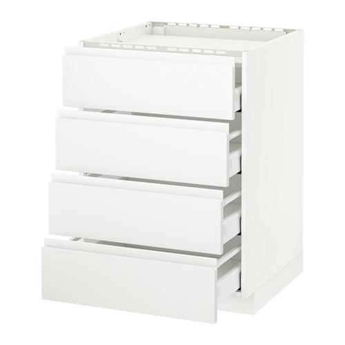 МЕТОД / МАКСИМЕРА Напольн шкаф/4фронт пнл/4ящика - белый, Воксторп белый, 60x60 см МЕТОД / МАКСИМЕРА Напольн шкаф/4фронт пнл/4ящика - белый, Воксторп белый, 60x60 см