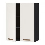 МЕТОД Навесной шкаф с полками/2дверцы - 80x100 см, Мэрста белый, под дерево черный МЕТОД Навесной шкаф с полками/2дверцы - 80x100 см, Мэрста белый, под дерево черный