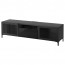 БЕСТО Тумба под ТВ - черно-коричневый/Сельсвикен глянцевый/черный прозрачное стекло, направляющие ящика, плавно закр