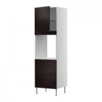 ФАКТУМ Высок шкаф для дух с дверью/3 ящ - Нексус коричнево-чёрный