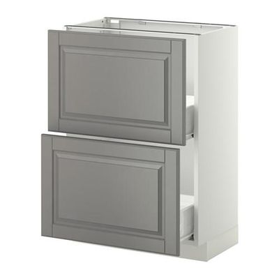 МЕТОД / ФОРВАРА Напольный шкаф с 2 ящиками - 60x37 см, Будбин серый, белый МЕТОД / ФОРВАРА Напольный шкаф с 2 ящиками - 60x37 см, Будбин серый, белый