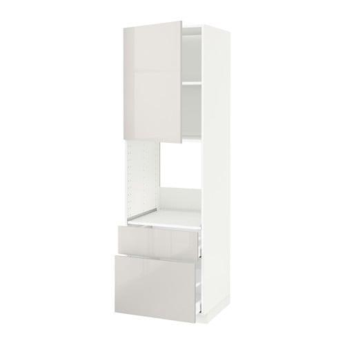 МЕТОД / МАКСИМЕРА Выс шк д/дхвк+двр/2фрнт/1срд/1вс ящ - белый, Рингульт глянцевый светло-серый, 60x60x200 см МЕТОД / МАКСИМЕРА Выс шк д/дхвк+двр/2фрнт/1срд/1вс ящ - белый, Рингульт глянцевый светло-серый, 60x60x200 см