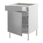 ФАКТУМ Напольн шкаф с пров корз/ящ/дверью - Рубрик нержавеющ сталь, 60 см ФАКТУМ Напольн шкаф с пров корз/ящ/дверью - Рубрик нержавеющ сталь, 60 см