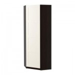 ПАКС Гардероб угловой - Бергсбу белый, черно-коричневый, 73/73x201 см, ПАКС Гардероб угловой - Бергсбу белый, черно-коричневый, 73/73x201 см,