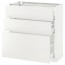 МЕТОД / МАКСИМЕРА Напольный шкаф с 3 ящиками - белый, Хэггеби белый, 80x37 см
