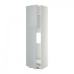 МЕТОД Высокий шкаф д/холодильника/2дверцы - 60x60x220 см, Веддинге серый, белый