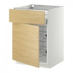 МЕТОД / МАКСИМЕРА Напольн шкаф с пров корз/ящ/дверью - 60x60 см, Тингсрид под березу, белый МЕТОД / МАКСИМЕРА Напольн шкаф с пров корз/ящ/дверью - 60x60 см, Тингсрид под березу, белый