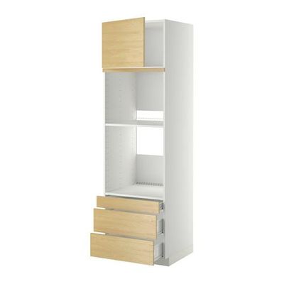 МЕТОД / ФОРВАРА Выс шкаф д/дхвк/комб дхвк+двр/3ящ - 60x60x200 см, Тингсрид под березу, белый МЕТОД / ФОРВАРА Выс шкаф д/дхвк/комб дхвк+двр/3ящ - 60x60x200 см, Тингсрид под березу, белый