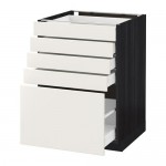 МЕТОД / МАКСИМЕРА Напольный шкаф с 5 ящиками - под дерево черный, Веддинге белый, 60x60 см МЕТОД / МАКСИМЕРА Напольный шкаф с 5 ящиками - под дерево черный, Веддинге белый, 60x60 см
