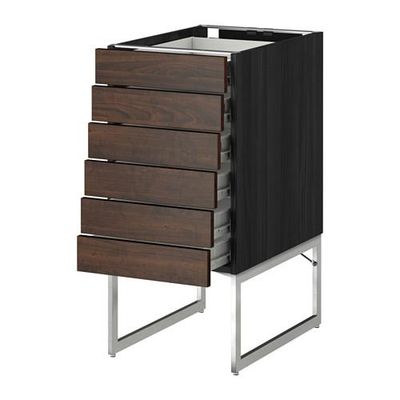 МЕТОД / ФОРВАРА Напольн шкаф 6фронт пнл/6 низ ящ - 40x60x60 см, Эдсерум под дерево коричневый, под дерево черный МЕТОД / ФОРВАРА Напольн шкаф 6фронт пнл/6 низ ящ - 40x60x60 см, Эдсерум под дерево коричневый, под дерево черный