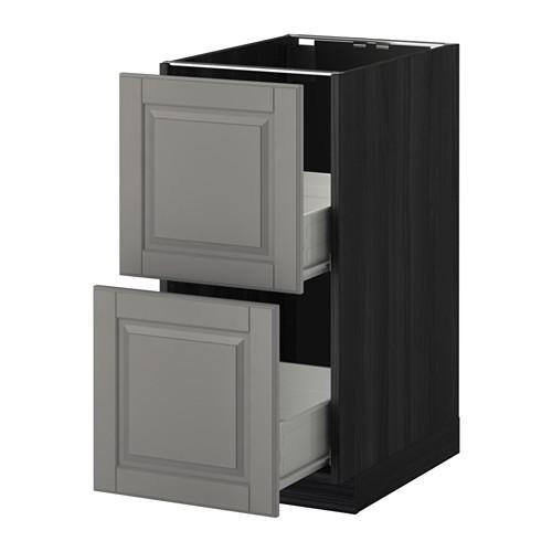 МЕТОД / ФОРВАРА Наполн шк 2 фрнт/2 средн ящ - под дерево черный, Будбин серый, 40x60 см МЕТОД / ФОРВАРА Наполн шк 2 фрнт/2 средн ящ - под дерево черный, Будбин серый, 40x60 см